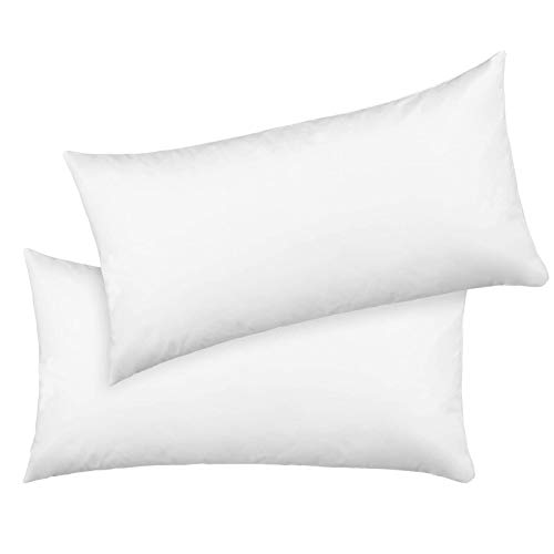 HOMFA Juego de 2 Fundas de Almohada Transpirables con Cremallera Protectores de Almohada Blancas 40x80cm