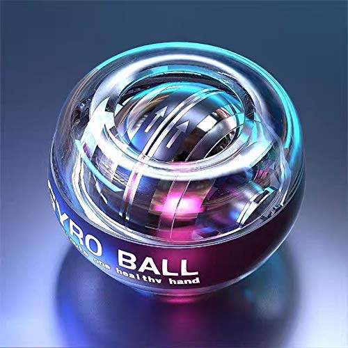 HONGBola Energética de Entrenamiento Bola de Potencia Bola Automática de Empieza para Ejercicio Accesorios de Fitness Bola Giroscópica LED de Fuerza - Entrenador Manual, Bola giratoria