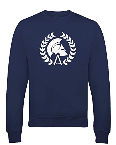 Ice-Tees - Casco Spartan - King Leonidas - Sudadera juvenil para niño Azul azul marino 9-11 Años