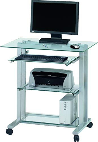 Jahnke CU de PC de R 12 KGL/al Laptop de Mesa, de Cristal de Seguridad monocapa, Metal pulverizado, Klarglas/Aluminio, 80 x 56 x 84 cm