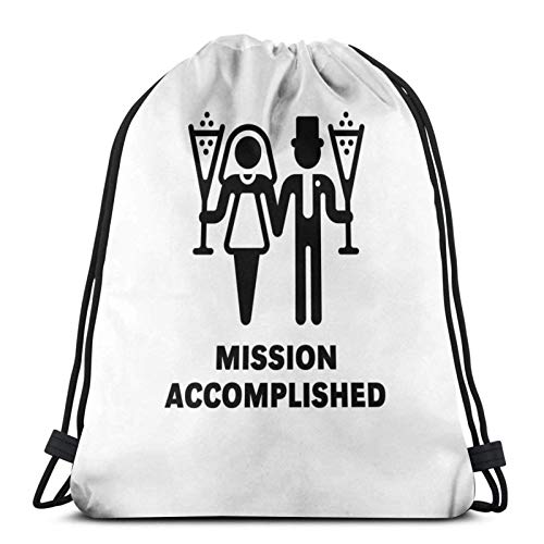 JS-BA Mission Accomplished (Wedding Marriage Sport Sackpack Mochila con cordón Saco de Bolsa de Gimnasio