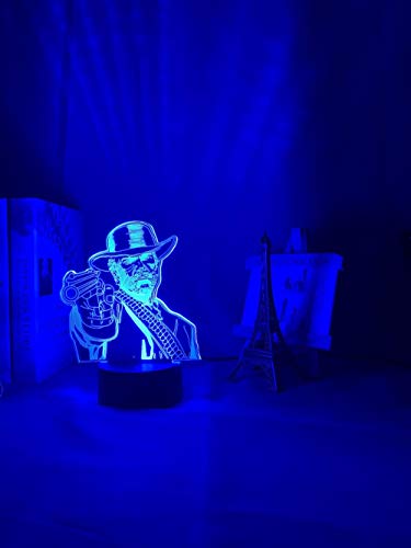Juego Red Dead Redemption 2 regalo acrílico 3D luz utilizada en la sala de juegos decoración luz nocturna RDR2 Arthur Morgan Figura infantil LED luz nocturna christmas DUYAO00