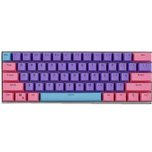 KEEZSHOP Keycaps, 61 Teclas Keycaps Backlight Tres Colores Teclado Mecánico PBT Keycap para Magic Duck / GH60 / RK61 / ALT61 / Annie/Keyboard Poker Keys