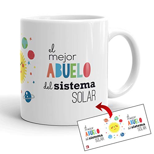 Kembilove Taza del Mejor Abuelo – Exclusiva Taza de 350ml – Bonita Taza de Cerámica de Calidad con Mensaje – Mensaje Emotivo y Original para Amigos y Familiares – Práctica y Fácil de Limpiar