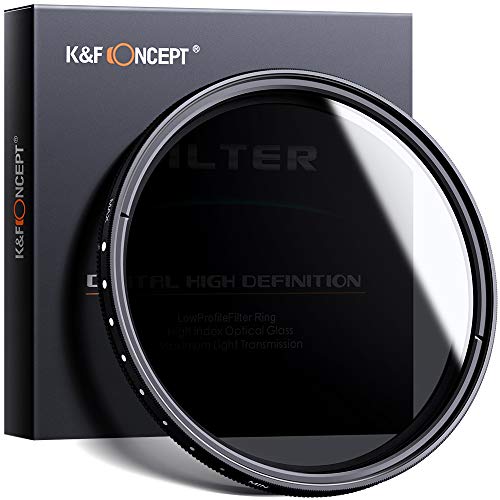 K&F Concept Filtro Variable ND2-ND400 para Objetivo 67mm con Funda (9 Pasos)