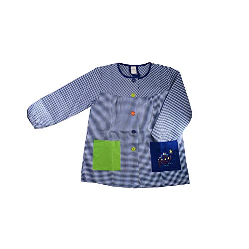 Kiz Kiz Bata Escolar Infantil Baby Infantil de Cuadros Pequeños (Azul, 7-8 años)