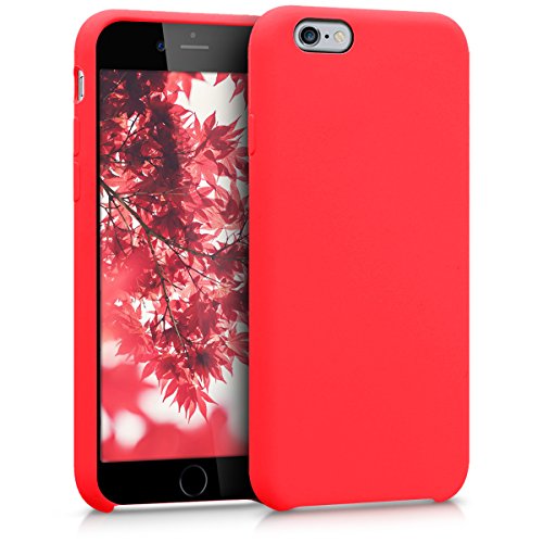 kwmobile Funda Compatible con Apple iPhone 6 / 6S - Carcasa de TPU para móvil - Cover Trasero en Rojo neón