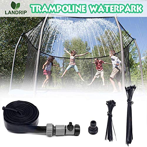 Landrip Aspersor de trampolín para Parque acuático Aspersores de trampolín al Aire Libre Aspersores para niños Diversión de Verano Aspersores para Juegos de Agua al Aire Libre(26.2 pies)