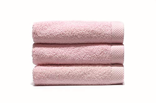 Lasa Pure Juego 3 Toallas, algodón 100%, Rosa, Ducha (70 x 140 cm), Lavabo y tocador