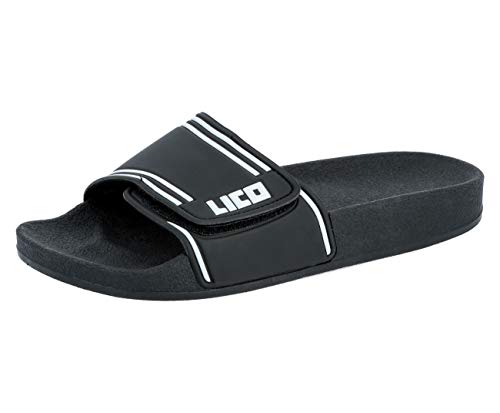 Lico Coast V, Zapatos de Playa y Piscina para Hombre, Negro Schwarz Weiss, 50 EU