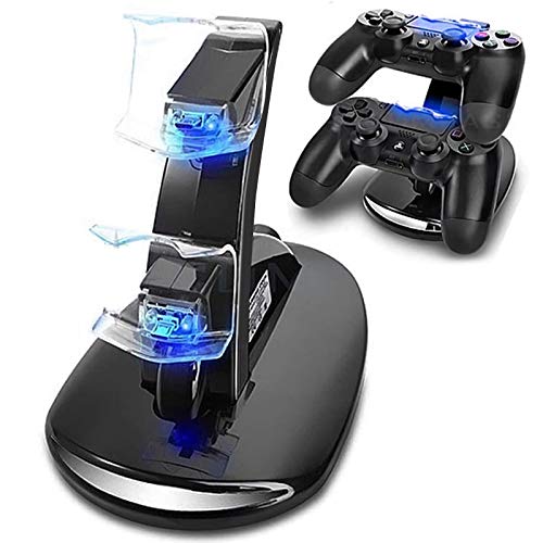 Likorlove DualShock - Base de carga para Playstation 4 Slim Pro controladores con USB cable de carga rápida e indicador LED, consola de carga, base de carga