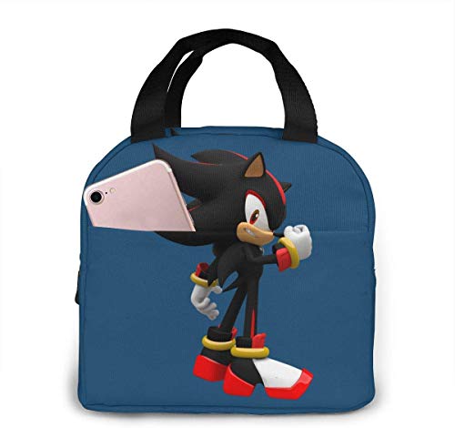 Lonchera, Lonchera Aislada, Sonic Shadow The Hedgehog Bolsa de almuerzo portátil Caja de almuerzo aislada Bolsa de camping para el trabajo Viaje escolar