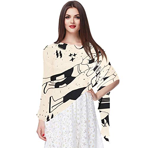 Lucha Libre Patrón de Luchador Mexicano Bufanda Bufandas Infinity Lightweight Long Sheer Wrap Shawl for Women