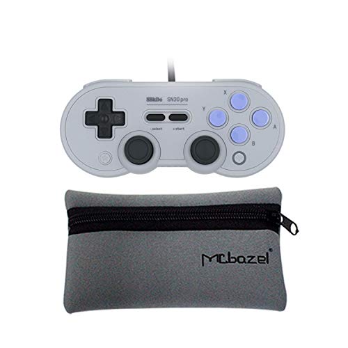 Mcbazel 8BitDo SN30 Pro Controlador con cable USB Gamepad con bolsa de almacenamiento para NS Switch / Windows / Raspberry Pi / Steam