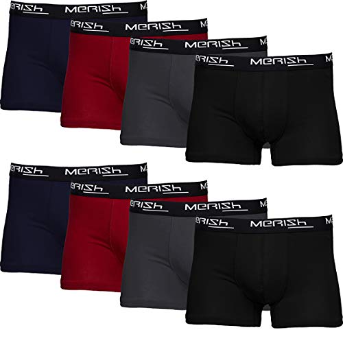 MERISH Bóxer Hombre Pack de 8 Algodon Calzoncillos Hombres Boxers 216b L