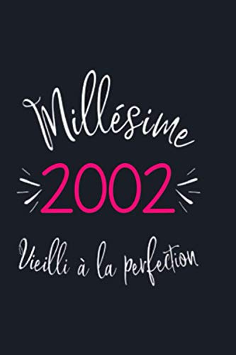 Millésime 2002 vieilli à la perfection: spécial anniversaire 19 ans Carnet de notes / Cahier, Né en 2002, cadeau 19 ans, Cadeaux personnalisés, 6x9 pouces