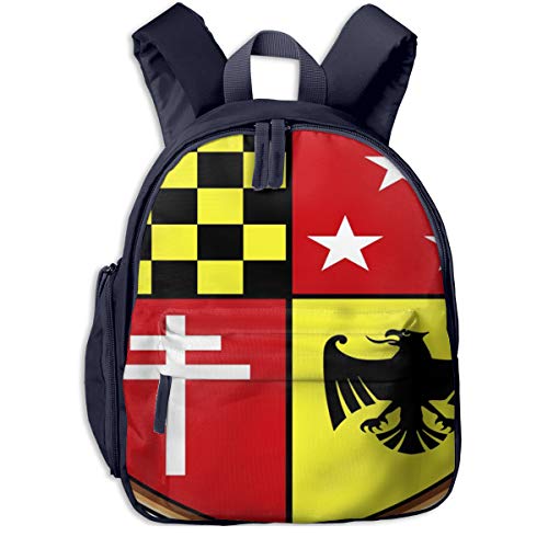 Mochilas Infantiles, Bolsa Mochila Niño Mochila Bebe Guarderia Mochila Escolar con Brazos de Escudo Real Medieval Naranja para Niños De 3 a 6 Años De Edad