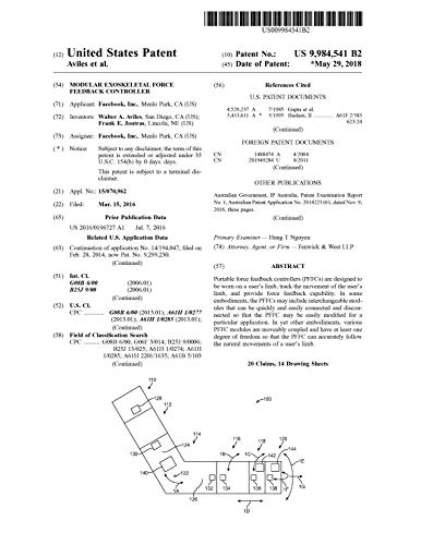 Modular exoskeletal force feedback controller: United States Patent 9984541 (English Edition)