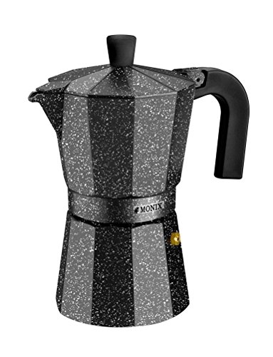 Monix Vitro Rock-Cafetera Italiana de Aluminio, 9 Tazas, 11 cm