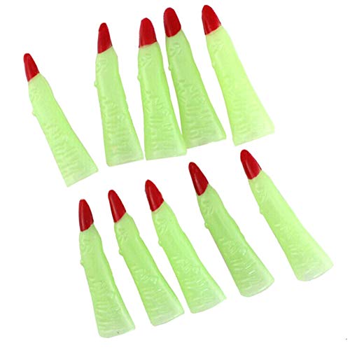 Mothcattl Halloween Fake Luminous Witch uñas espeluznantes fiesta Cosplay Props 10 piezas 10 piezas