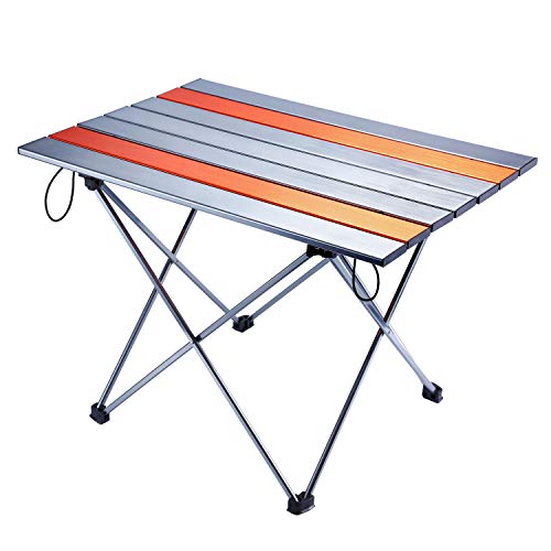 Movaty Mesa Plegable para Acampar Mesa para Exteriores Portátil Escritorio de Aluminio Liviano con Bolsa de Transporte para Picnic,Barbacoa,Pesca,Excursiones y Viajes,56 * 41 * 40cm(L*W*H)