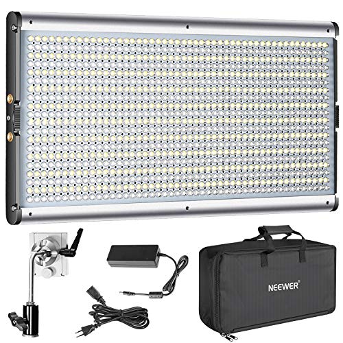 Neewer Bi-color LED Regulable de Vídeo Profesional para Estudio, Kit de Iluminación para Fotografía de YouTube al Aire Libre, Marco de Metal Durable, 960 LED Cuentas, 3200-5600K, CRI 95+