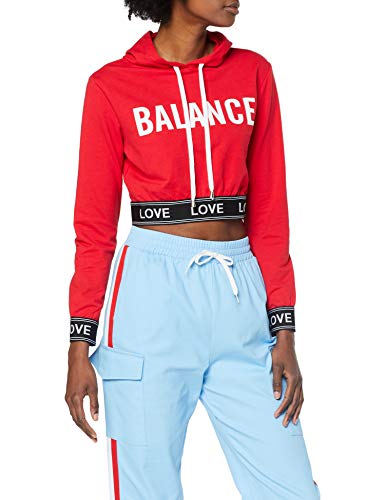 Neon Coco Balance Hooded Crop Sweatshirt Sudadera, Rojo (Red C13), 34 (Tamaño del Fabricante:S) para Mujer