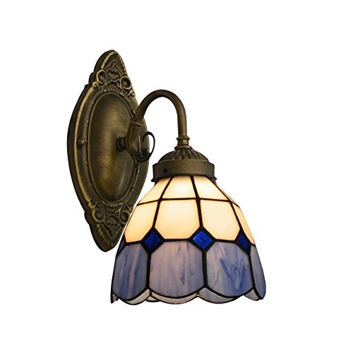 NIUYAO Applique Lámparas de pared Tiffany Lamp Iluminación Bañadores de pared Industrial Retro Ajustable-Azul