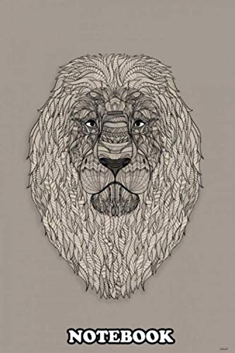 Notebook: Art Illustration Of The Lion Super Detailed Line , Journal for Writing, College Ruled Size 6" x 9", 110 Pages
