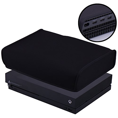 Pandaren® prueba de polvo Funda de neopreno cubierta protectores horizontal para Xbox One X (negro)