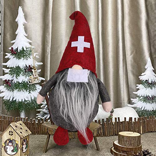 Pascua Decoración navideña, Papá Noel Gnomo Tomte de Peluche 25 cm de Alto, Papá Noel Sueco, gnomo Sueco Santa Dolls Embalaje Festivo, Regalos Enanos escandinavos para niños Familiares (A)