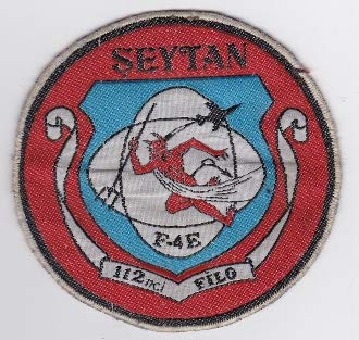 PATCHMANIA Turkish Air Force Sqn Patch TUAF 112 Filo F 4 Phantom Seytan 90mm Parche, Parches Termoadhesivos,Parche Bordado para la Ropa Termoadhesivo