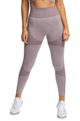 Pau1Hami1ton Sin Costura Leggins Mujer, Mallas Fitness Push Up Pantalones Deporte Running Yoga GP-15(Brown,S)