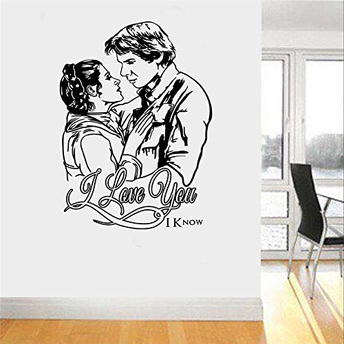 pegatinas de pared Cuarto de niños de Star Wars Princess Leia & Han Solo Love Nursery Art Decor