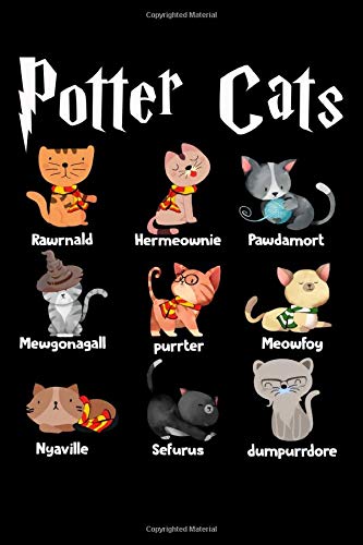 Potter Cats Notebook: Harry Pawter Cute Kitten (110 Pages, Lined paper, 6 x 9 size, Soft Glossy Cover)