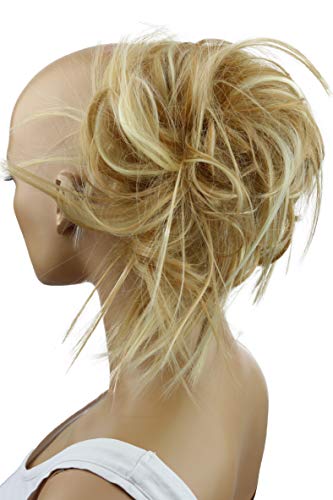 PRETTYSHOP XXL Postizo Coletero Peinado alto, VOLUMINOSO, rizado, Moño descuidado mezcla rubia # 27H613 G20F