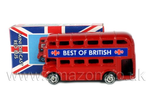 Recuerdo de Londres Mini Metal troquelado Figurilla: rojo de Londres Autobús de dos pisos