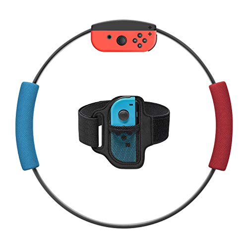 Ring-Con Grips y correa de fijación de pierna para Nintendo Swith Game, agarre antideslizante, juego de correa de fijación de pierna ajustable para Switch Joy-Con Fit Adventure Game