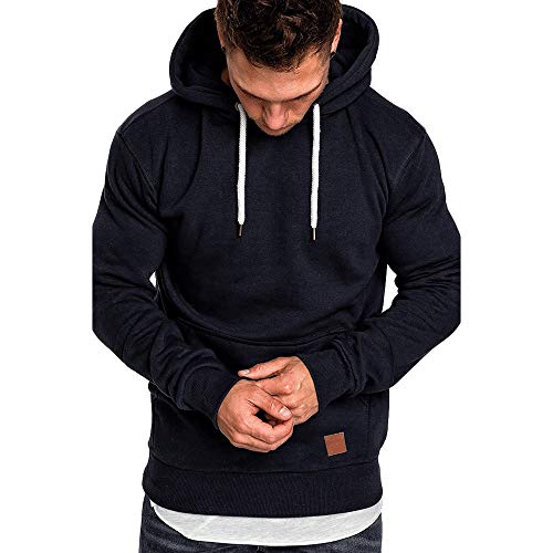 riou ¡Oferta Sudaderas con Capucha para Hombre Cosy Chaqueta Deportiva Sudadera con Cremallera Completa Ecosmart Hoodie Casual Jerséis Top Blouse ¡Caliente! (Navy, XL)