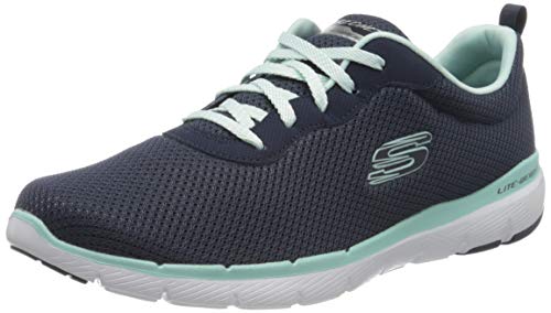 Skechers Flex Appeal 3.0-First Insight, Zapatillas Mujer, Azul (NVAQ Black Mesh/Trim), 41 EU