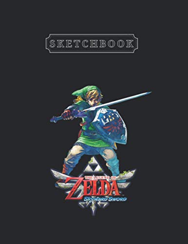 Sketchbook: Nintendo Zelda Skyward Sword Link Ready For Battle Unlined Large Size 8.5'' x 11'' x 115 Pages Sketchbook White Paper Blank Journal with ... Small Gifts for Kids - Baby and Students