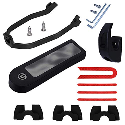 Soporte de Guardabarros Trasero para Xiao-mi M365 / M365 Pro Scooter con Cubierta Protectora de Silicona 3pcs Amortiguadores de Vibraciones de Goma Gancho de Garra Frontal y Pegatina Reflectante