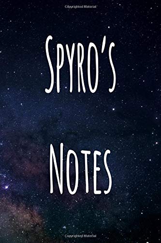 Spyro's Notes: Personalised Name Notebook - 6x9 119 page custom notebook- unique specialist personalised gift!