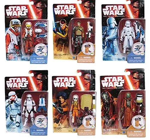 Star Wars Ep VII The Force Awakens 3.75 Missions Build-A-Weapon Snow and Desert Figure Set of 6 by Habsro