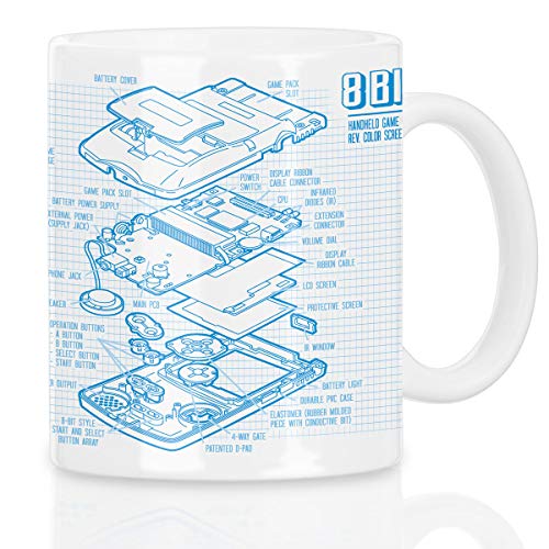 style3 8 Bit Videoconsola Portátil Cianotipo Taza con motivo