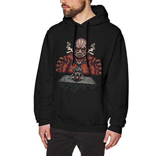 Sudadera con capucha impresa gráfico de manga larga Pullover Sudaderas con capucha para los hombres Adolescente Anime Attack On Titan Eren Colosal Batalla