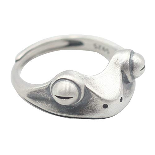 Syfinee Frog Ring Women 925 Silver Retro Personality Adjustable Rings for Women Vintage Cute Animal Finger Ring Stainless Silver Fashion Party Jewelry Gifts