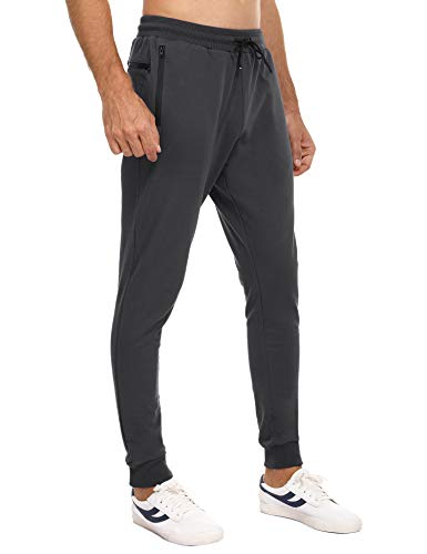 Sykooria Pantalones Deportivos de Algodón para Hombres Pantalón Chándal con Bolsillos Jogger de Trabillas para Toallas Entrenamiento Ciclismo Correr