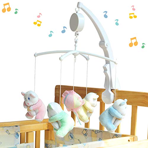 SZWL Support de mobile musical Support lit bébé Lit berceau, Porte-bébé mobile pour lit de bébé Lit bébé Jouets de décoration Tournant Boîte à musique Vis à écrou Support de bras, 1 pièce