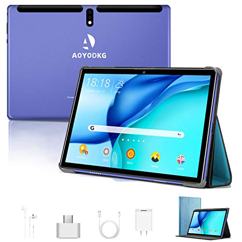 Tablet 10 Pulgadas Android 9 Pie 4G LTE Call 4GB RAM +64GB ROM Tableta- Certificación Google GMS- Quad Core 8000mAh 8MP Ultrar-Rápido Tablets Type-C Dual SIM / WiFi /Bluetooth/ OTG/GPS/Netfilix (azul)